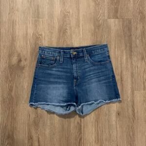 J.Crew High Rise Cut-Off Denim Boy Shorts Size 28 | Raw Hem Relaxed Fit